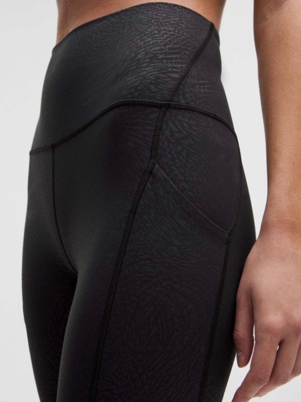 Lululemon Align High Rise Pant w/ Pockets in Ripple Emboss Black
